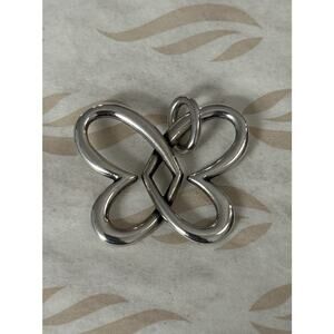 James Avery Retired Sterling Silver Linked Hearts Butterfly Pendant